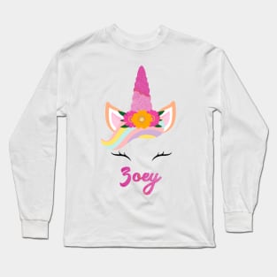 Name zoey unicone awesome gift Long Sleeve T-Shirt